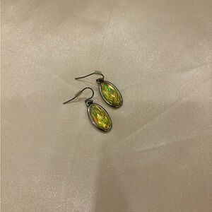 Yellow Oval Drop Earrings